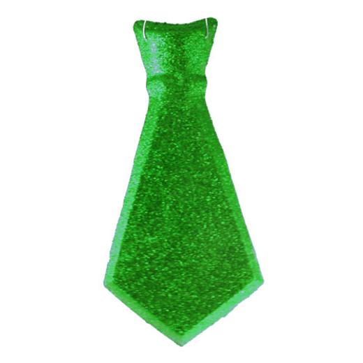 Alternate image of 11in. Dark Green Glitter Ties (12)